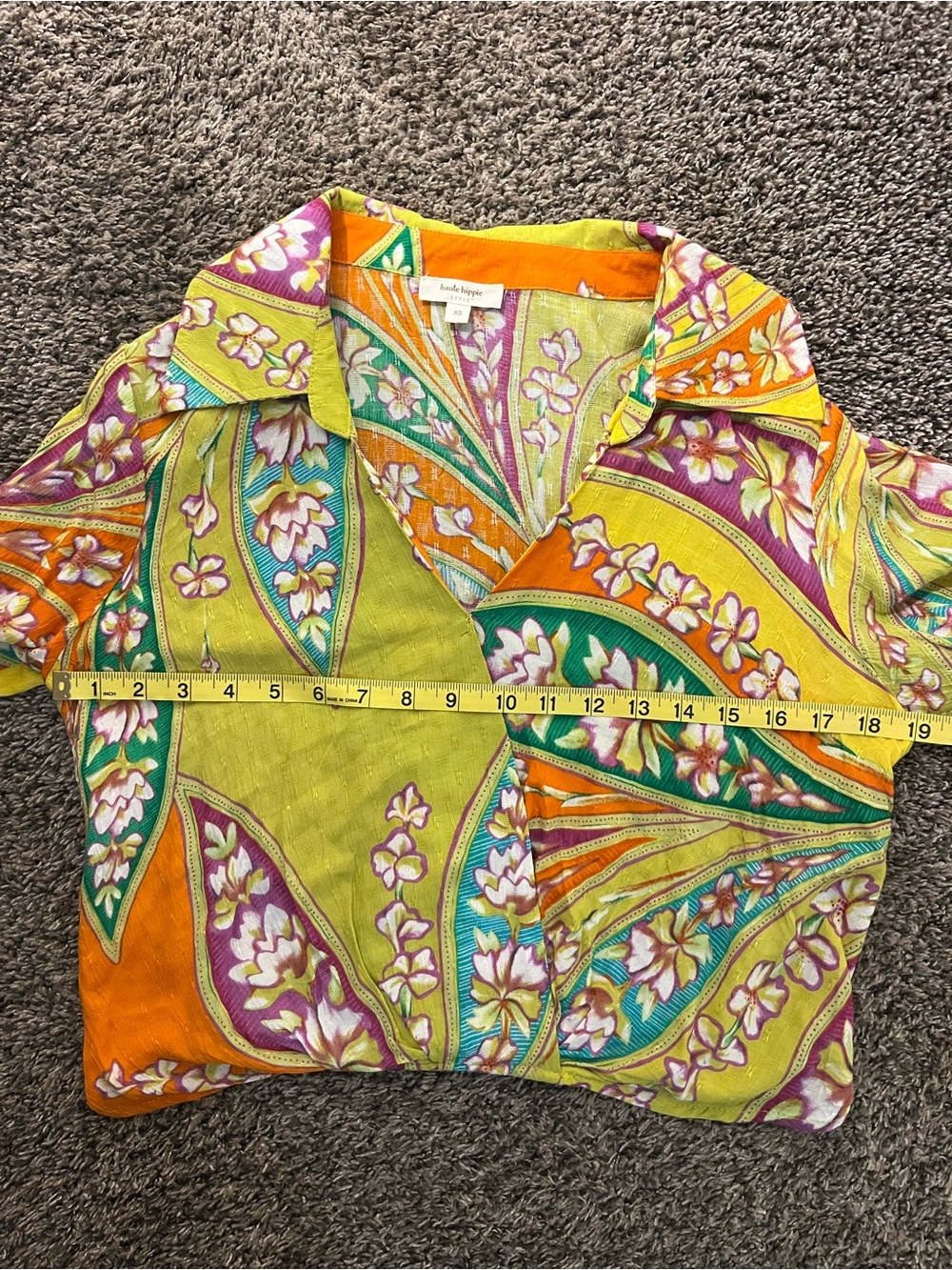 Haute Hippie Lime Multicolor Floral Button-Down Shirt - Picture 5 of 10